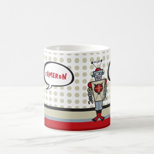 Mug Cartoon Rouge Robot amusant Jouet Rétro Enfants En (Centre)