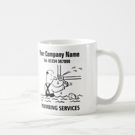 Mug Cartoon Services de Plomberie (Droite)
