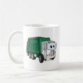 Mug Cartoon vert blanc souriant à ordures (Gauche)