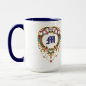Mug Cartouche Nom & Monogramme Louis XV (Gauche)