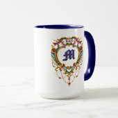 Mug Cartouche Nom & Monogramme Louis XV (Devant droit)