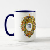 Mug Cartouche ovale baroque rococo rétro Monogramme 17 (Gauche)