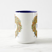 Mug Cartouche ovale baroque rococo rétro Monogramme 17 (Centre)