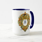 Mug Cartouche ovale baroque rococo rétro Monogramme 17 (Devant droit)