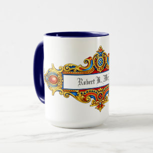 Mug Cartouche personnalisé de l'ère victorienne rétro