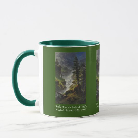 Mug Cascade des Rocheuses (1898) par Albert Bierstad (Gauche)