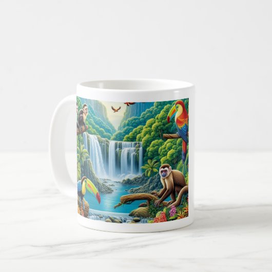 Mug Cascade tropicale de la forêt tropicale (Devant gauche)
