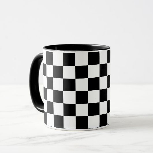 Mug Cases de jeu d'échecs noir et blanc (Devant gauche)