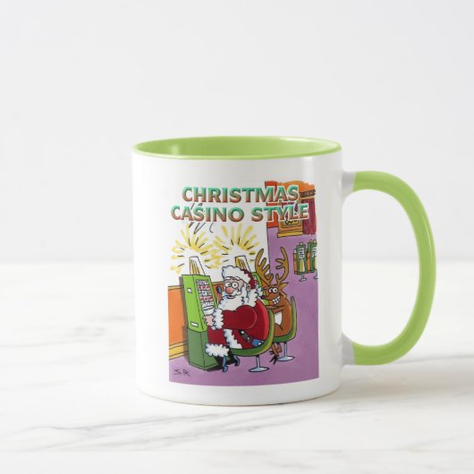 Mug Casino de Noël Style vert à gauche combo (Droite)