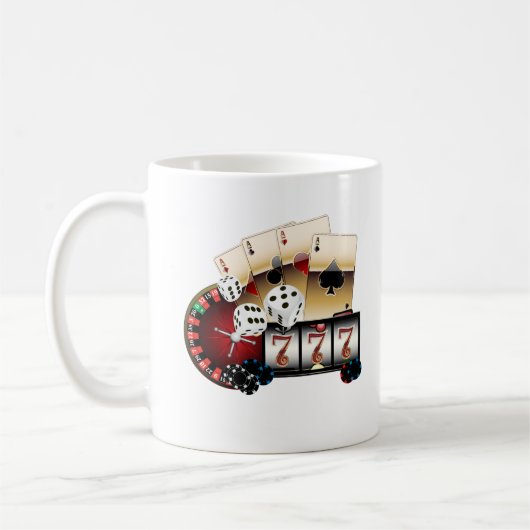 Mug casino, vegas, poker, jeu, adulte (Gauche)