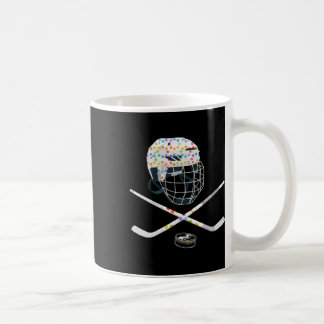 Mug Casque de hockey à points colorés Puck Joyeux jour
