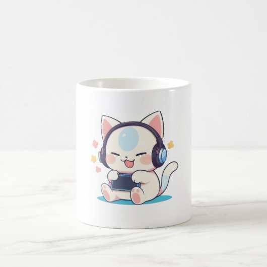 Mug Casque de jeu pour console portable Chibi Chat Mig (Centre)