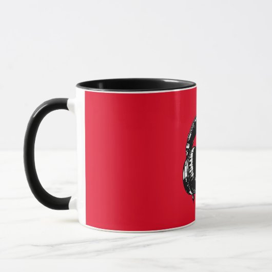 Mug Casque de musique noire DJ (Gauche)