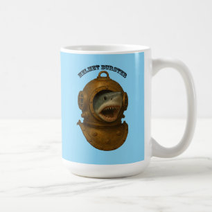Mug Casque de plongée vintage avec un requin sortant U