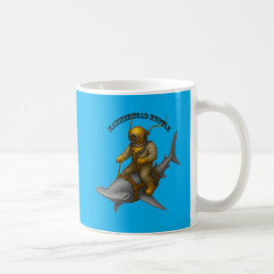 Mug Casque de plongée vintage chevauchant un requin-ma