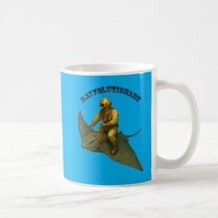 Mug Casque de plongée vintage chevauchant une raie géa