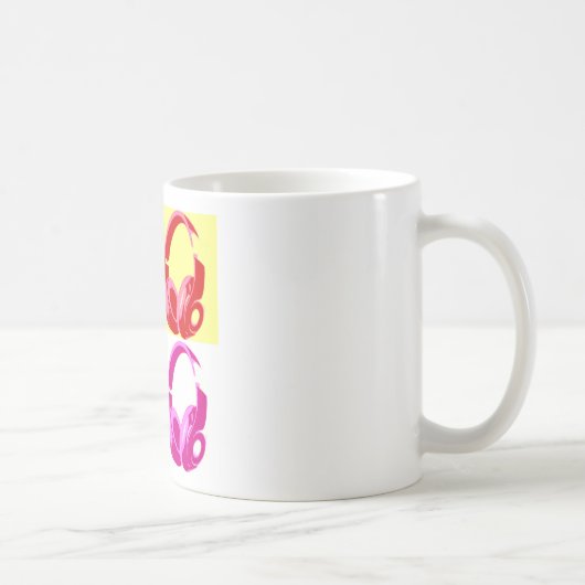 Mug Casque de quatre couleurs Pop Art Tête Téléphone (Droite)