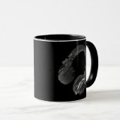 Mug casque deejay de musique noire (Devant droit)