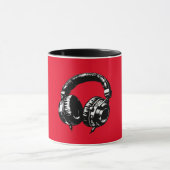 Mug Casque DJ Musique Noire (Centre)