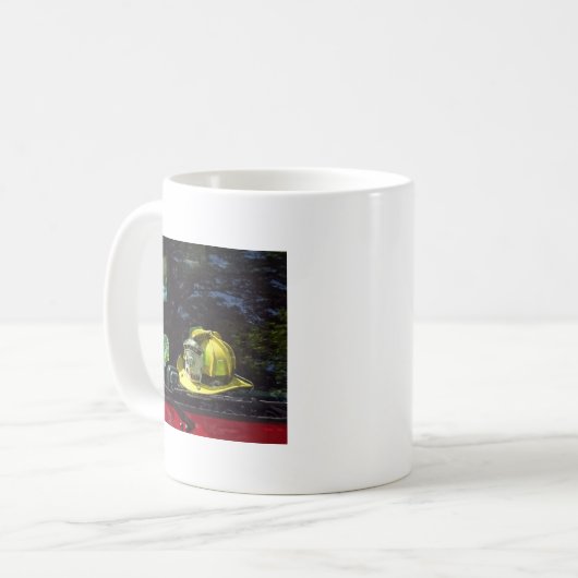 Mug Casque du capitaine du feu jaune (Devant gauche)