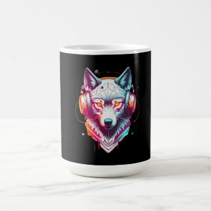 Mug Casque Neon Cyber Wolf Y2K