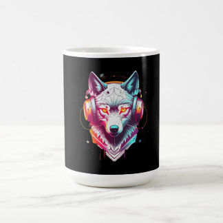 Mug Casque Neon Cyber Wolf Y2K