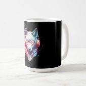 Mug Casque Neon Cyber Wolf Y2K (Devant droit)