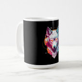 Mug Casque Neon Cyber Wolf Y2K (Devant gauche)