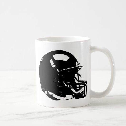 Mug Casque noir blanc Pop Art Football (Droite)