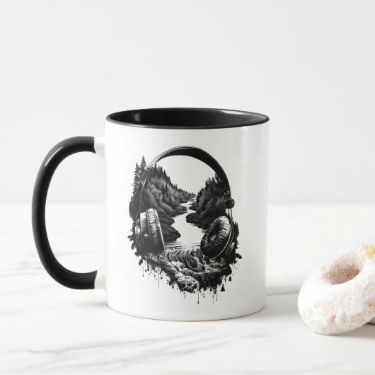 Mug Casques dans la nature - Sentez le calme (Avec donut)