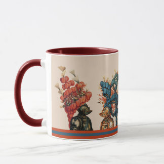 MUG CASQUES DE CHEVALIERS MÉDIÉVAUX AVEC DRAGONS PLUME