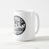 Mug Casques de Flamant rose noir et blanc & Tropiques (Devant droit)
