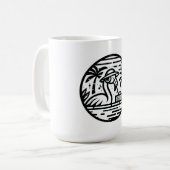 Mug Casques de Flamant rose noir et blanc & Tropiques (Devant gauche)