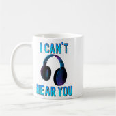 Mug Casques Je ne peux pas vous entendre Drôle T Chemi (Gauche)