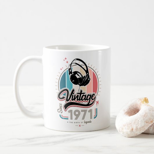 Mug Casques vintages depuis 1971 (Avec donut)