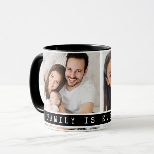 Mug Casquette 2 photo Collage Famille Image Citation N (Devant gauche)