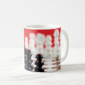 Mug Casquette à café pour jeu d'échecs noir et blanc (Devant droit)