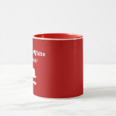 Mug Casquette blanc et mustache silhouette rouge (Centre)