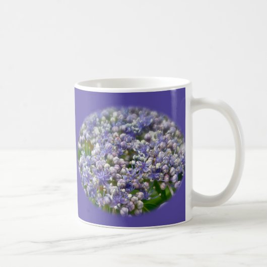 Mug Casquette de dentelle bleue Hydrangea Fleurs (Droite)