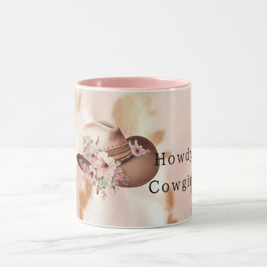 Mug Casquette de la vache blanche rose Tan Sud-Ouest (Centre)