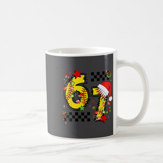 Mug Casquette de Père Noël à carreaux 67 Softball Noël (Droite)