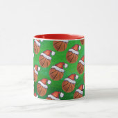 Mug Casquette de Père Noël Basket-ball sur Vert (Centre)