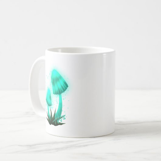 Mug Casquette de Pixie psychédélique de Cyan brillant (Devant gauche)