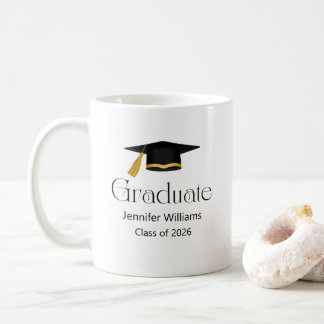 Mug casquette de remise des diplômes minimaliste moder