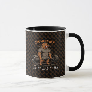 Mug Casquette drôle de capybara au gym Encore une répé