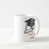 Mug casquette et diplôme, casquette et diplôme, classe (Devant droit)
