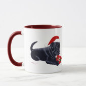 Mug Casquette noir de Père Noël de chiot de Labrador (Gauche)