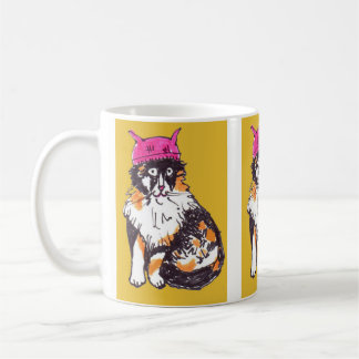 Mug Casquette rose de chat sur le chat de calicot pour