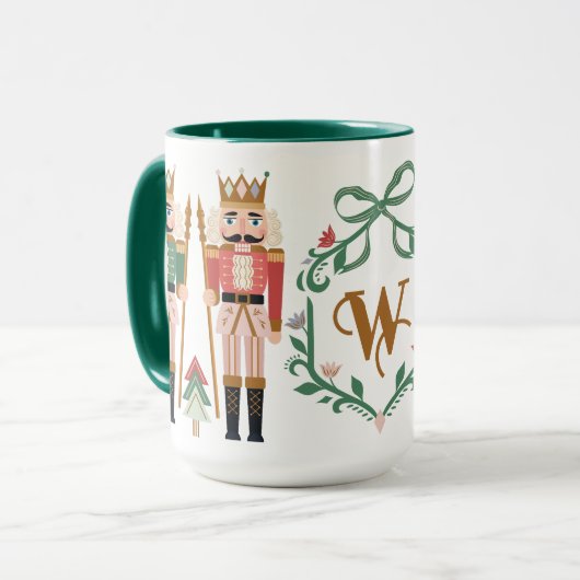 Mug Casse-noisettes de Noël Whimsical Monogram Bow (Devant gauche)