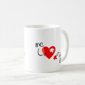 Mug Casse-tête de cœur "Tu me complètes" – Cadeau pour (Devant droit)